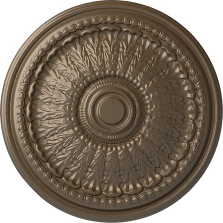Ekena Millwork Brunswick Ceiling Medallion (Fits Canopies up to 4 1/2"), Hand-Painted Warm Silver, 27"OD x 2 1/2"P CM27BRWSS